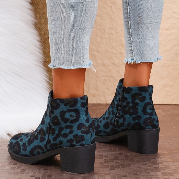 Chic Women's Ankle Boots with Chunky Heel - Pointed Toe, Side Zipper, Velvet Lining for Winter Dresses