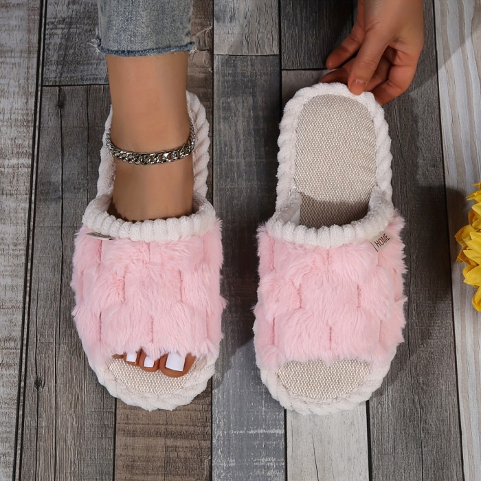 Cozy Colorblock Faux Fur Slippers - Ultra-Soft Slip-Ons with Luxurious Plush Lining - Perfect for Your Home Sanctuary