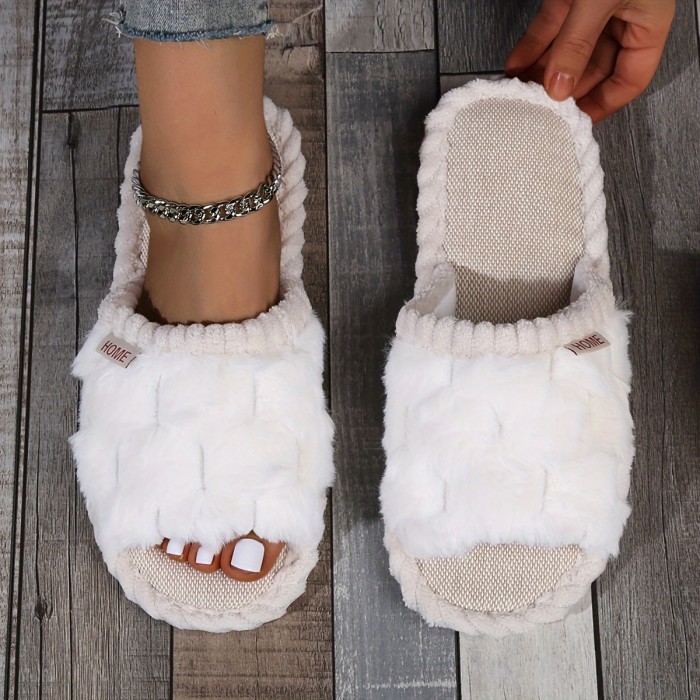 Cozy Colorblock Faux Fur Slippers - Ultra-Soft Slip-Ons with Luxurious Plush Lining - Perfect for Your Home Sanctuary