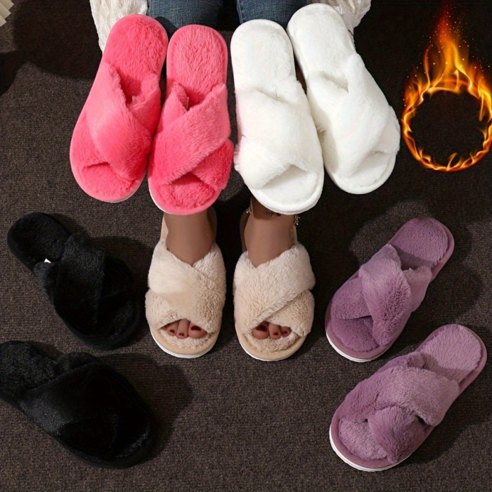 Ultra-Comfortable Leopard Print Plush Slippers - Premium Soft Sole, Fuzzy Interior, Secure Crisscross Band - Stylish Indoor Shoes with Non-Slip Traction for Cozy Home Living