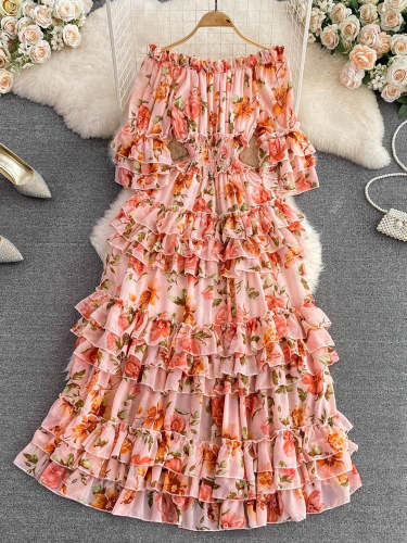 Saalima  Floral Ruffled  Dress(7 Colors)