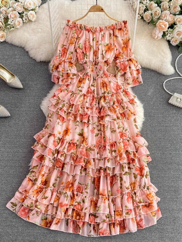 Saalima  Floral Ruffled  Dress(7 Colors)