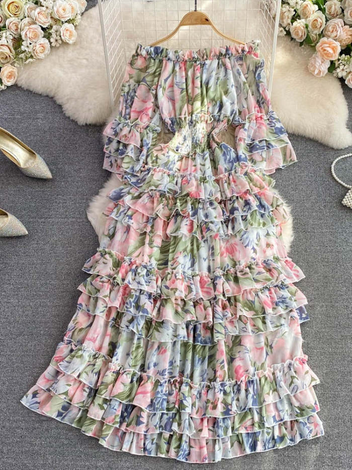 Saalima  Floral Ruffled  Dress(7 Colors)