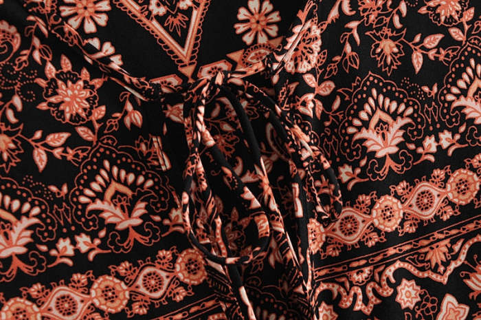 Ethnic floral print long dress