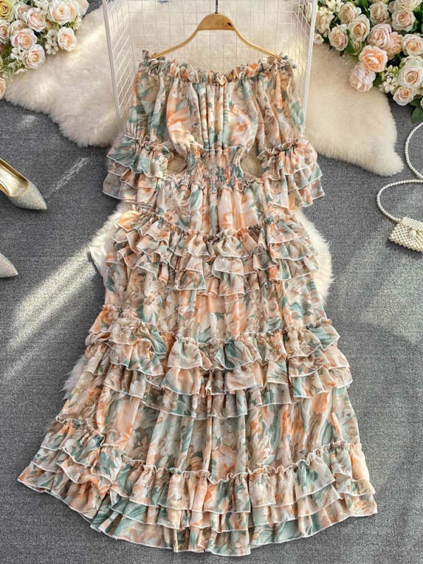 Saalima  Floral Ruffled  Dress(7 Colors)