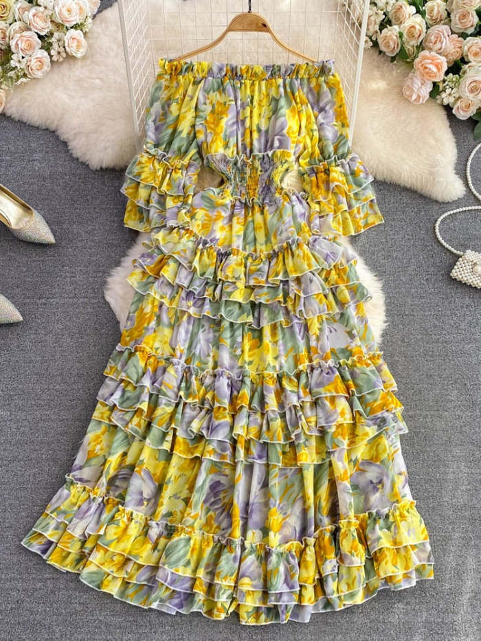 Saalima  Floral Ruffled  Dress(7 Colors)