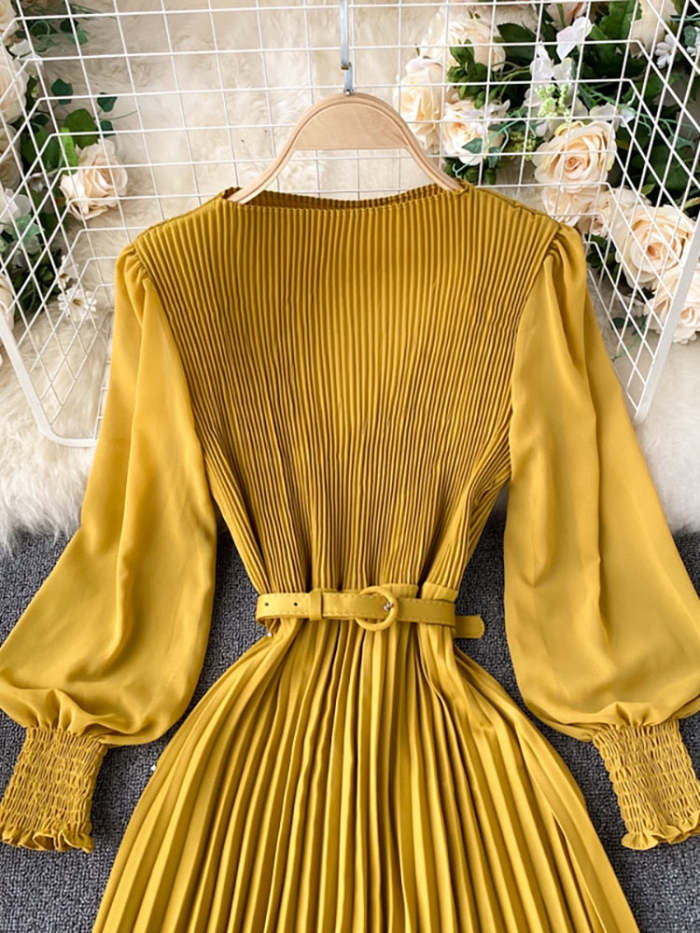 Pleatzoid dress (7 colors)