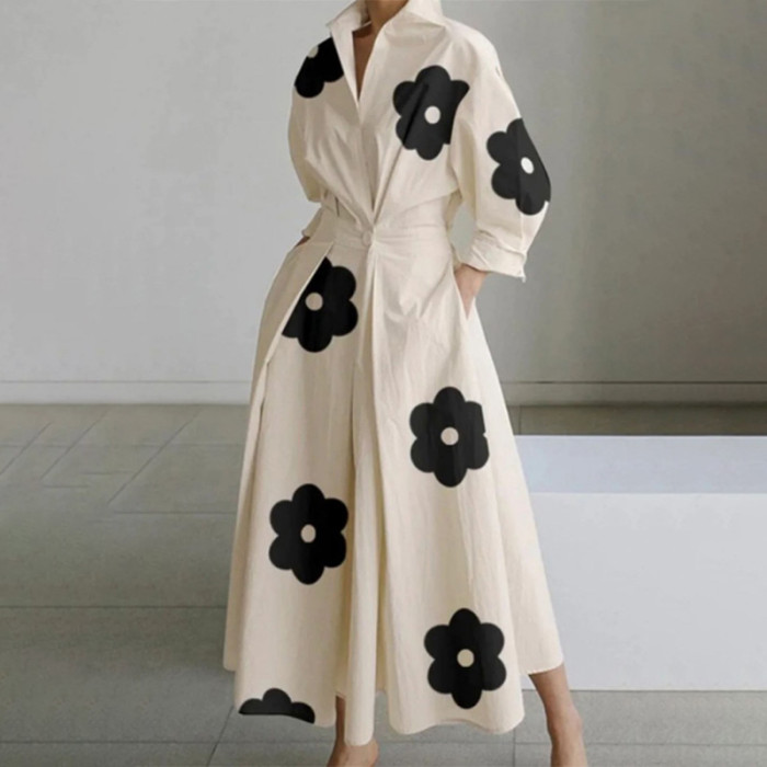 Fashion Loose Print Swing Dress