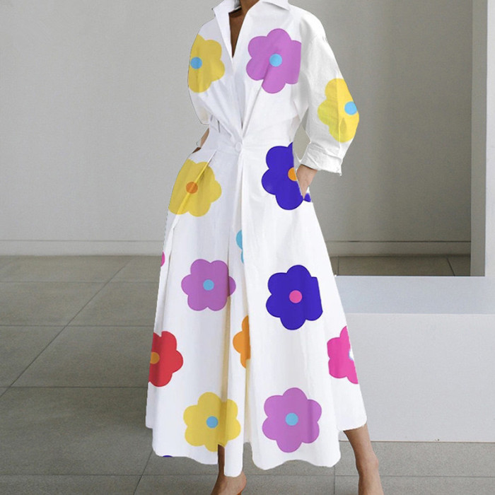 Fashion Loose Print Swing Dress