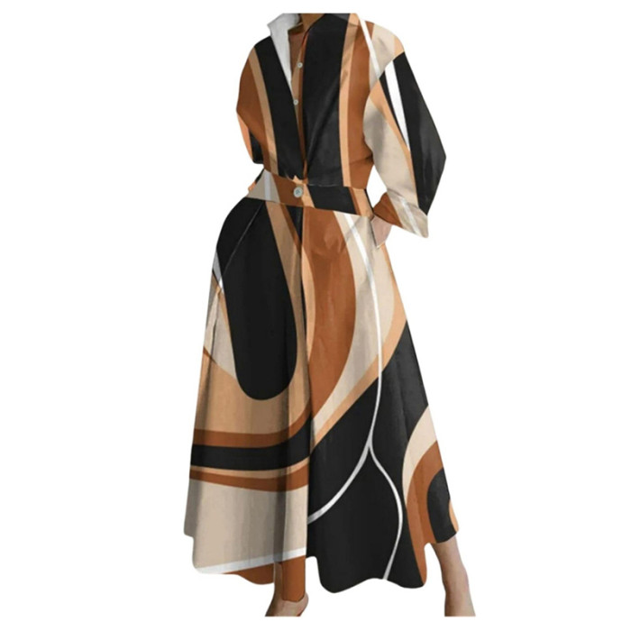 Fashion Loose Print Swing Dress