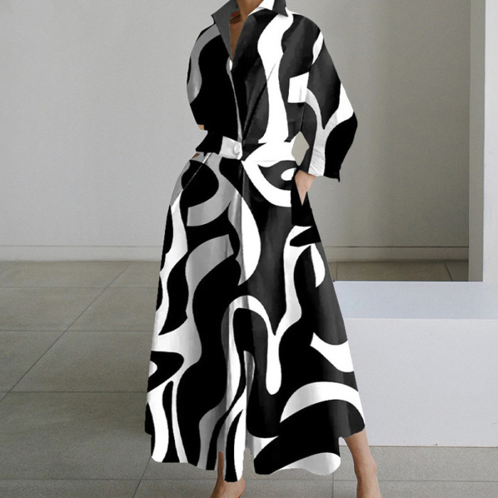Fashion Loose Print Swing Dress
