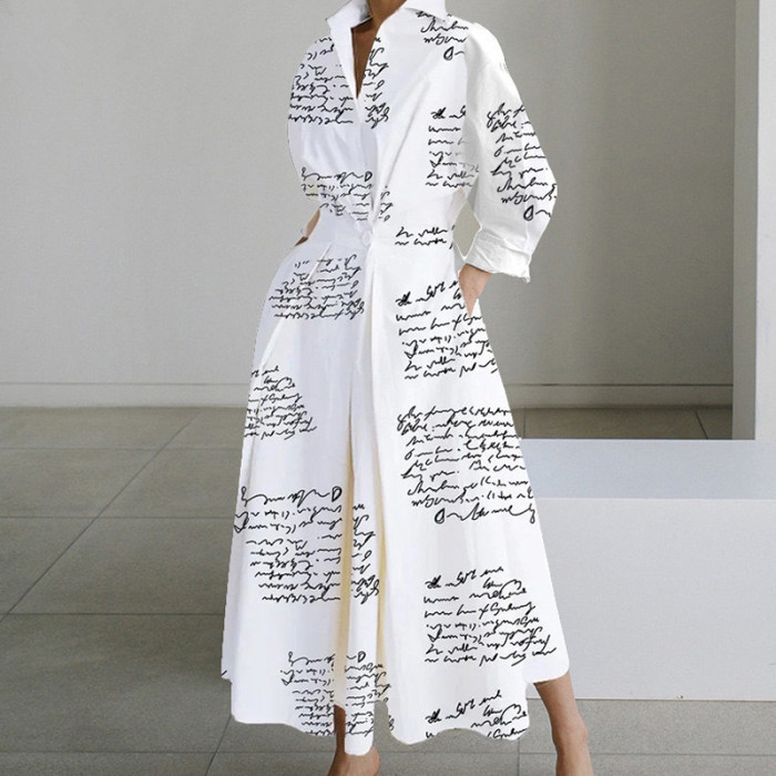 Fashion Loose Print Swing Dress