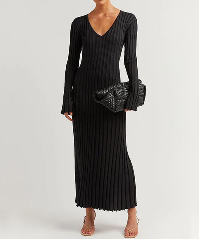 Elegant Classic Pit Knitting Dress