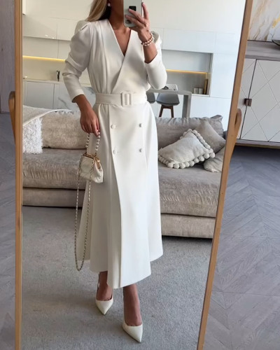 Elegant Commuter V-Neck Dress