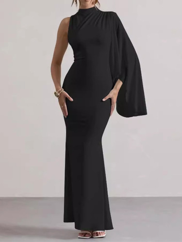 Stylish One-Shoulder Sexy Slim-Fit Hip Wrap Dress