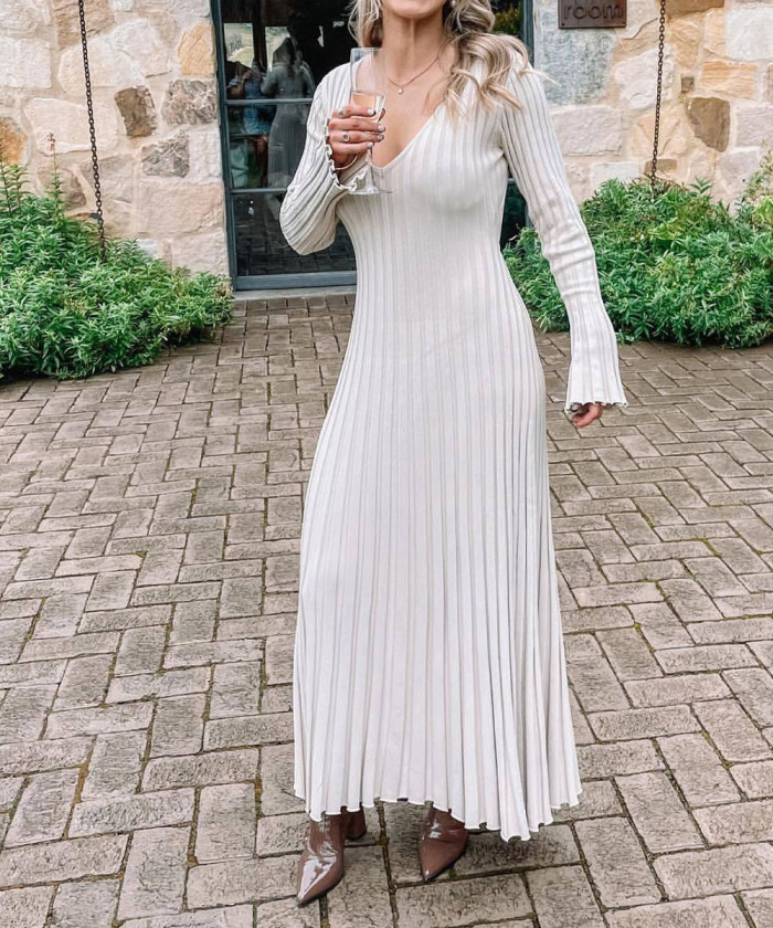 Elegant Classic Pit Knitting Dress
