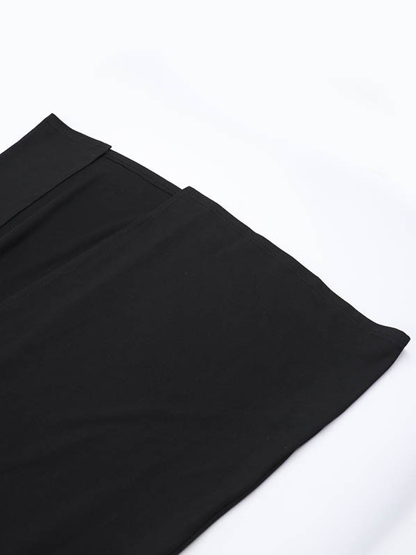 Asymmetric Solid Color Split-Joint Split-Side Long Sleeves Loose Round-Neck Maxi Dresses