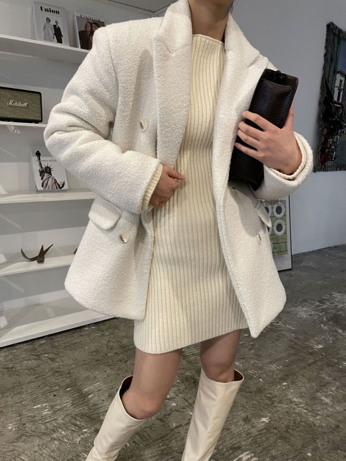 Autumn winter slit cuff knitted dress
