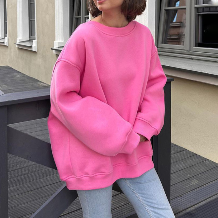 Casual Loose Polar Fleece Sweatshirt