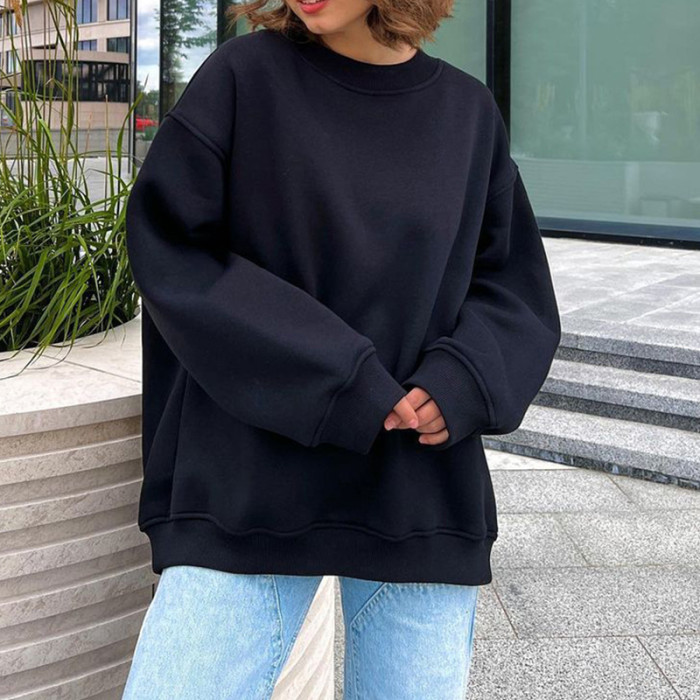 Casual Loose Polar Fleece Sweatshirt