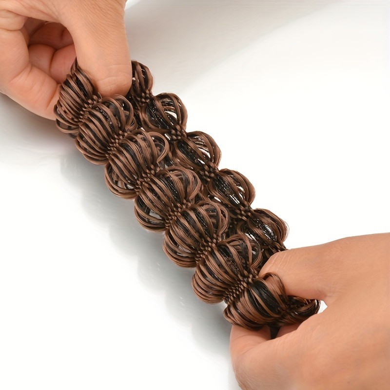 Women's Curly Wig Bun – DIY Hairpiece with Airy, Natural-Looking Curls | Brown & Black Hair Extensions for Easy Updo Styles