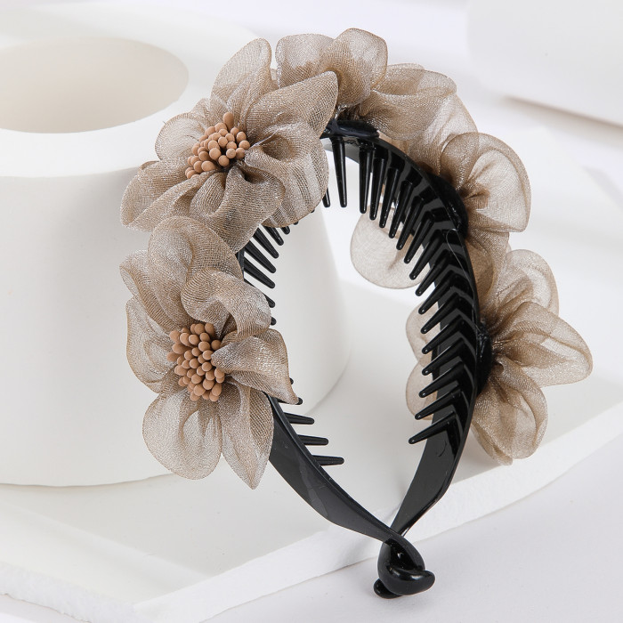 Flower Decor Banana Clip, Ponytail Buckle Clip For Daily Wear, Artifact Head Flower Clip