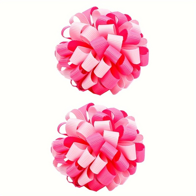 2pcs Cute Hydrangea Hair Ties For Little Girls, Multicolour Hydrangea Hair Ties, Braided Ponytail Holder, Adorable Hair Accessories For Little Girls