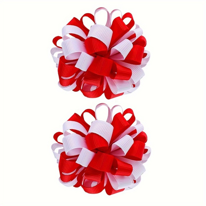 2pcs Cute Hydrangea Hair Ties For Little Girls, Multicolour Hydrangea Hair Ties, Braided Ponytail Holder, Adorable Hair Accessories For Little Girls