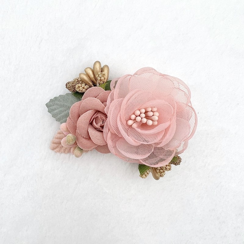 Fabric Flower Hair Clip Set, 3pcs - Elegant Freestanding Floral Hair Accessories for Special Occasions, No Battery or Electricity Needed