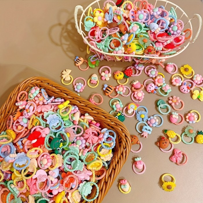 40pcs Cute Hair Tie Set - Colorful Elastic Bands for Women & Girls, Perfect for Ponytails & Braids