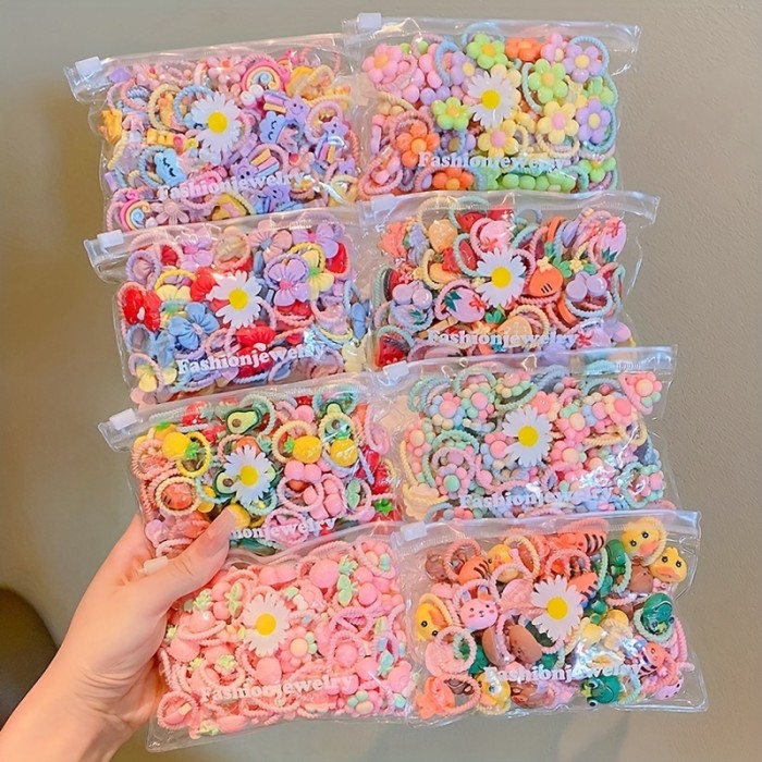 40pcs Cute Hair Tie Set - Colorful Elastic Bands for Women & Girls, Perfect for Ponytails & Braids