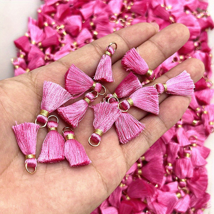 10pcs 20mm Mini Metal Drop Connector Ring Tassel Charms - Decorative DIY Craft Jewelry Earrings Making Supplies with Dangle Tassel Pendant - Ideal for Handmade Jewelry, Accessories, and Fashion Design
