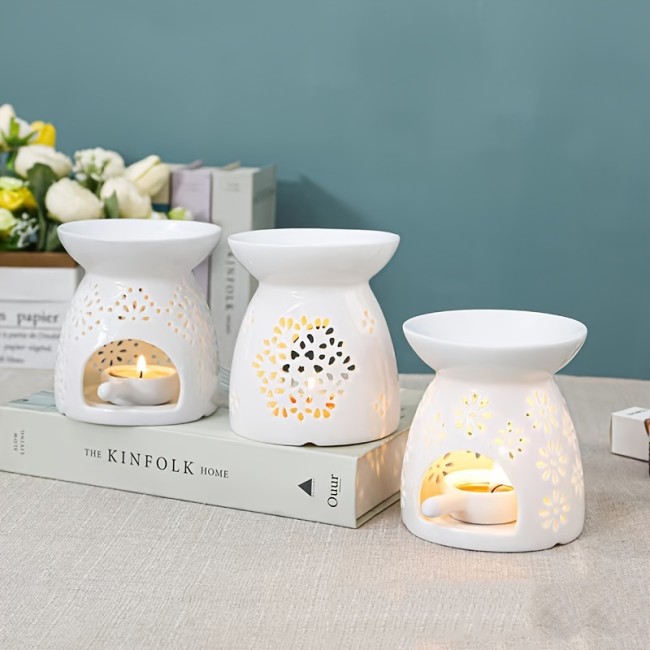 1pc Exquisite Modern Ceramic Candle Holder - Unique Wedding Party Festival Decoration - Artistic Home Table Centerpiece with Elegant Design