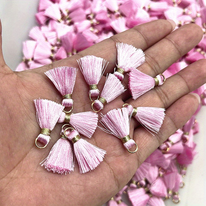 10pcs 20mm Mini Metal Drop Connector Ring Tassel Charms - Decorative DIY Craft Jewelry Earrings Making Supplies with Dangle Tassel Pendant - Ideal for Handmade Jewelry, Accessories, and Fashion Design