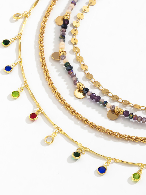 Vintage Colorful Beads Rhinestone Necklace
