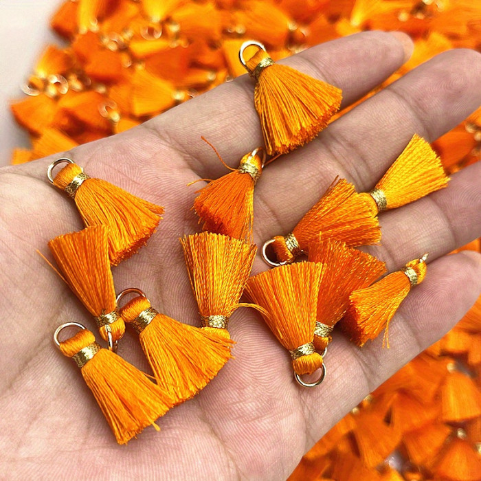 10pcs 20mm Mini Metal Drop Connector Ring Tassel Charms - Decorative DIY Craft Jewelry Earrings Making Supplies with Dangle Tassel Pendant - Ideal for Handmade Jewelry, Accessories, and Fashion Design