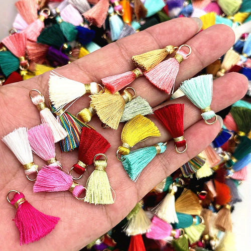 10pcs 20mm Mini Metal Drop Connector Ring Tassel Charms - Decorative DIY Craft Jewelry Earrings Making Supplies with Dangle Tassel Pendant - Ideal for Handmade Jewelry, Accessories, and Fashion Design