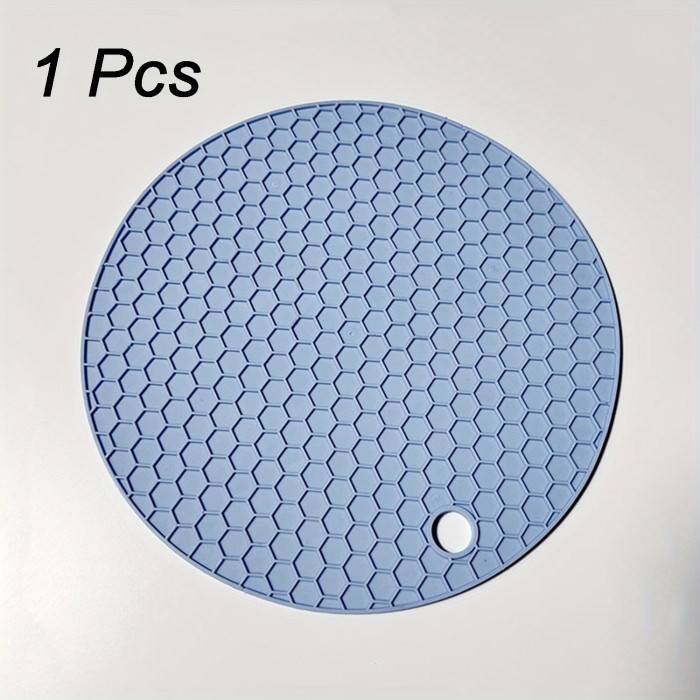 1\u002F4pcs Round Honeycomb Silicone Placemat 6.7 Inch, Heat Insulation Pad, Non-slip Pot Holder, Easy To Clean And High Temperature Resistant Table Mat, Tabletop Protection, Home Kitchen Dining Table Decor