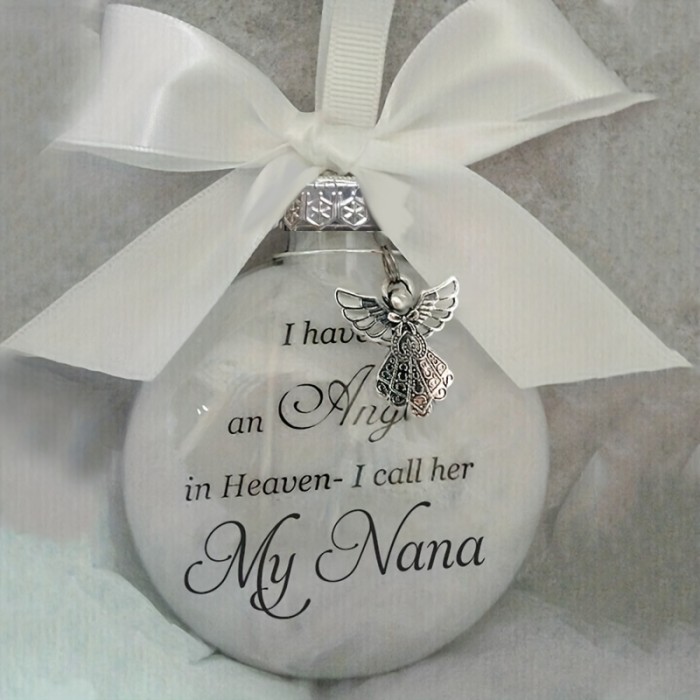 1pc, In Heaven Relatives Name Ornament, Keepsake Feather Plastic Ball, Ornament Pendant, Home Decor, Room Decor, Bedroom Decor