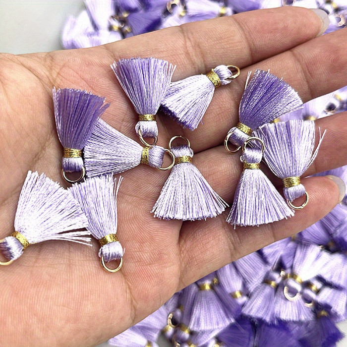 10pcs 20mm Mini Metal Drop Connector Ring Tassel Charms - Decorative DIY Craft Jewelry Earrings Making Supplies with Dangle Tassel Pendant - Ideal for Handmade Jewelry, Accessories, and Fashion Design
