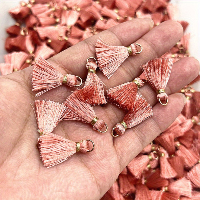 10pcs 20mm Mini Metal Drop Connector Ring Tassel Charms - Decorative DIY Craft Jewelry Earrings Making Supplies with Dangle Tassel Pendant - Ideal for Handmade Jewelry, Accessories, and Fashion Design