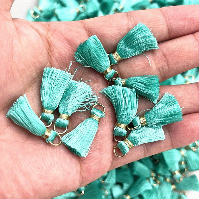 10pcs 20mm Mini Metal Drop Connector Ring Tassel Charms - Decorative DIY Craft Jewelry Earrings Making Supplies with Dangle Tassel Pendant - Ideal for Handmade Jewelry, Accessories, and Fashion Design