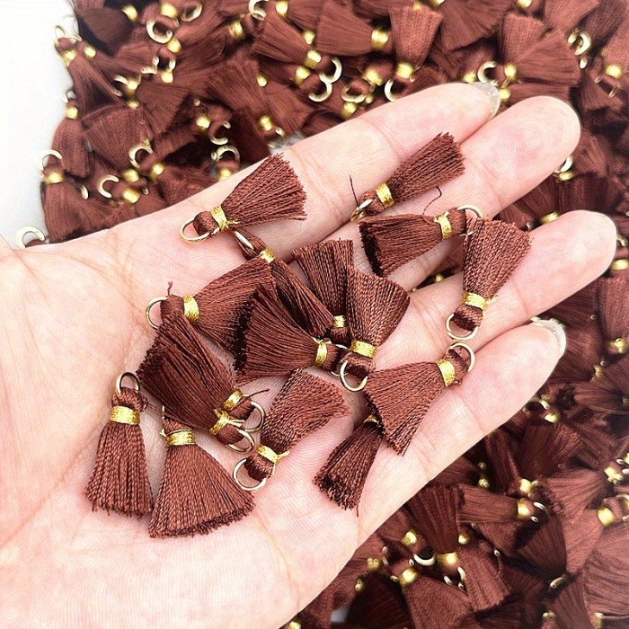 10pcs 20mm Mini Metal Drop Connector Ring Tassel Charms - Decorative DIY Craft Jewelry Earrings Making Supplies with Dangle Tassel Pendant - Ideal for Handmade Jewelry, Accessories, and Fashion Design