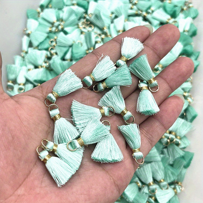 10pcs 20mm Mini Metal Drop Connector Ring Tassel Charms - Decorative DIY Craft Jewelry Earrings Making Supplies with Dangle Tassel Pendant - Ideal for Handmade Jewelry, Accessories, and Fashion Design