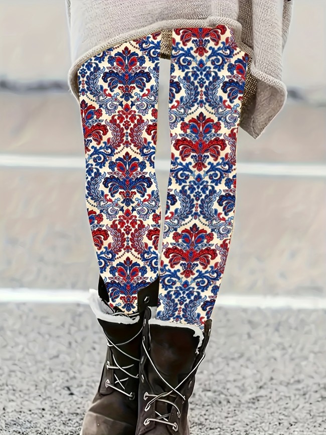 Women's High-Stretch Floral Print Leggings - Comfortable & Stylish, Perfect for All Seasons