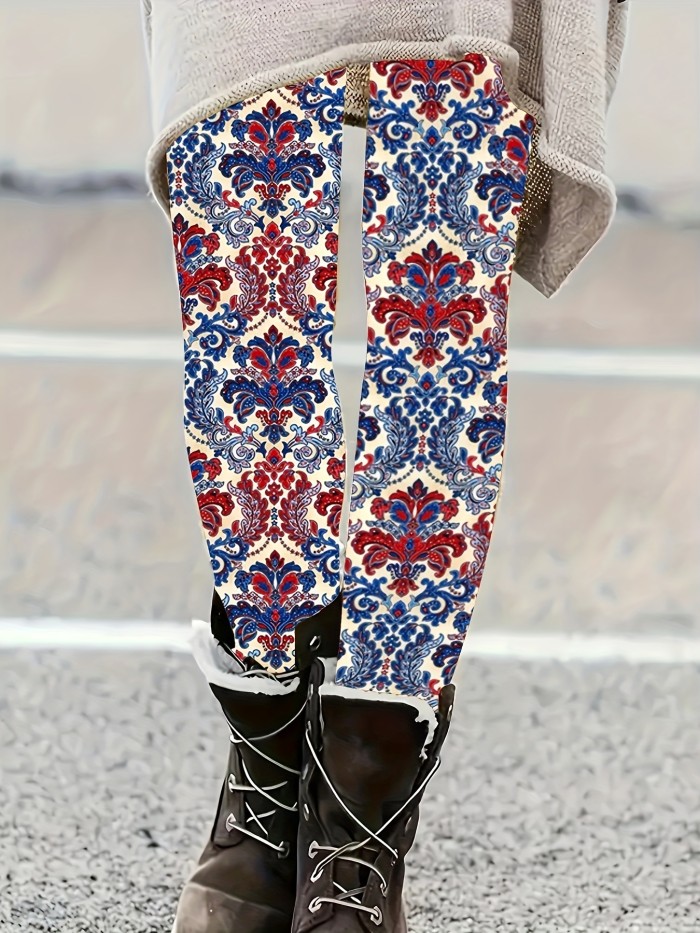 Women's High-Stretch Floral Print Leggings - Comfortable & Stylish, Perfect for All Seasons