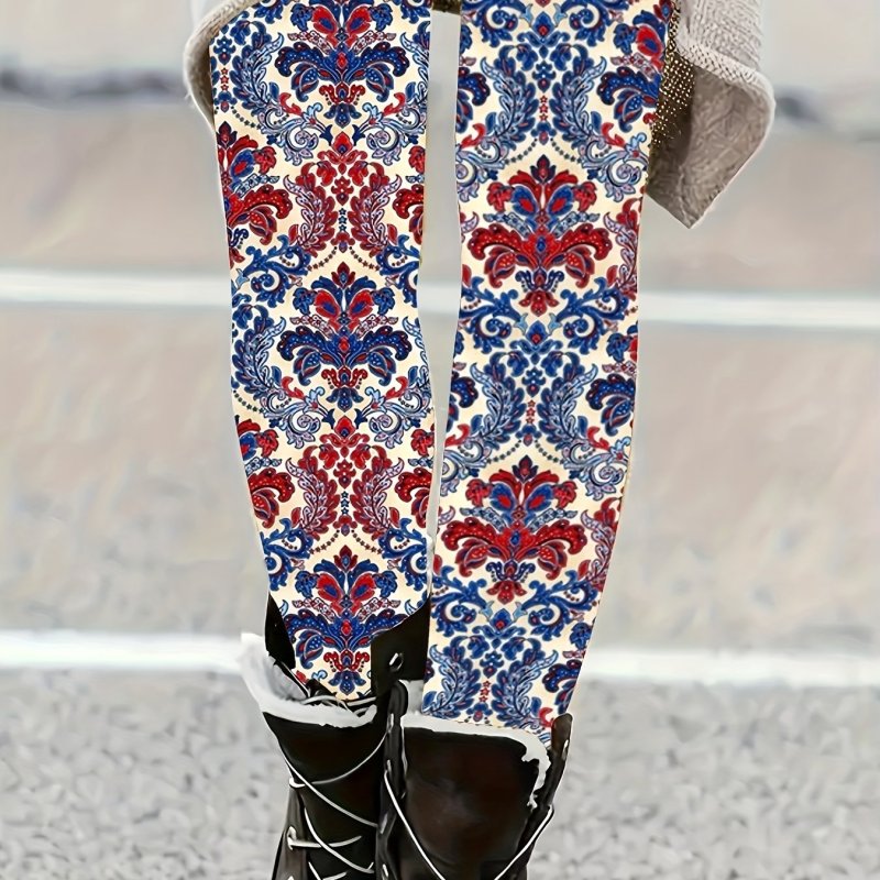 Women's High-Stretch Floral Print Leggings - Comfortable & Stylish, Perfect for All Seasons