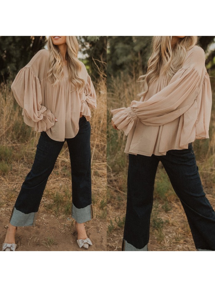 1pc Y2K Style Women'S Casual Loose-Fit Polyester Shirt - Solid Color, Conventional Collar, Woven Blouse for Winter Season