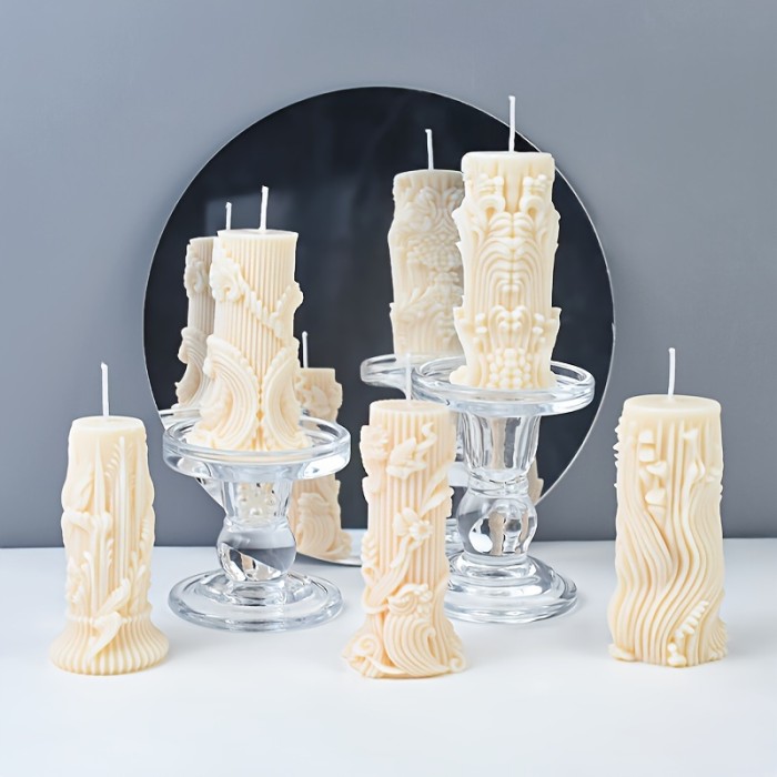 Creative Geometry Roman Column European Pillar Cylindrical Aromatherapy Candle Silicone Mold
