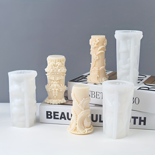 Creative Geometry Roman Column European Pillar Cylindrical Aromatherapy Candle Silicone Mold